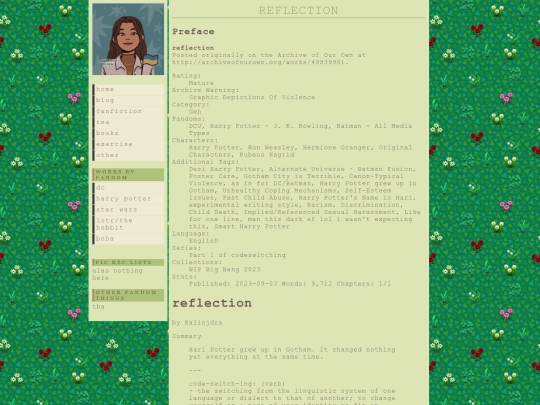 fanfiction/reflection screenshot