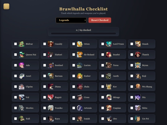 checklist screenshot