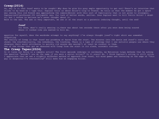reviews/Creep screenshot