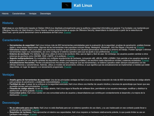 Kali Linux screenshot