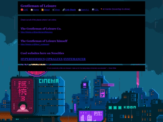 links screenshot