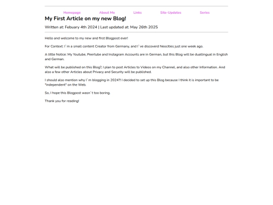 my first article! screenshot