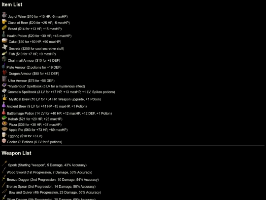 items screenshot
