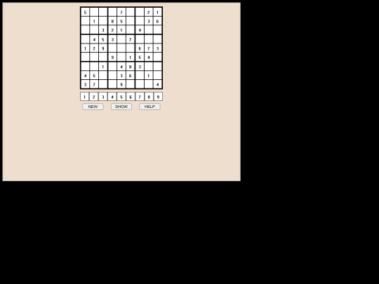 sudoku screenshot
