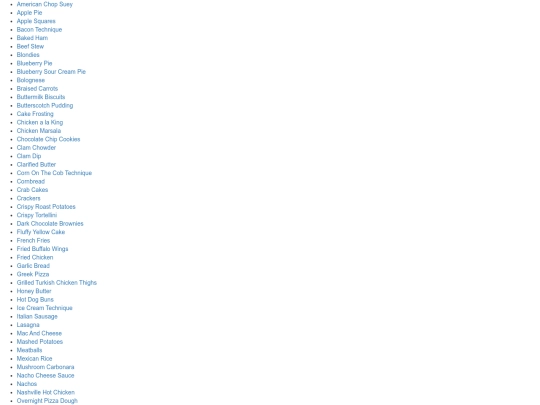recipes/list screenshot