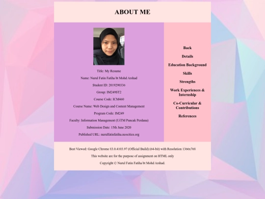 aboutme screenshot