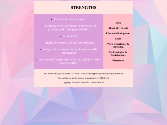 strengths screenshot