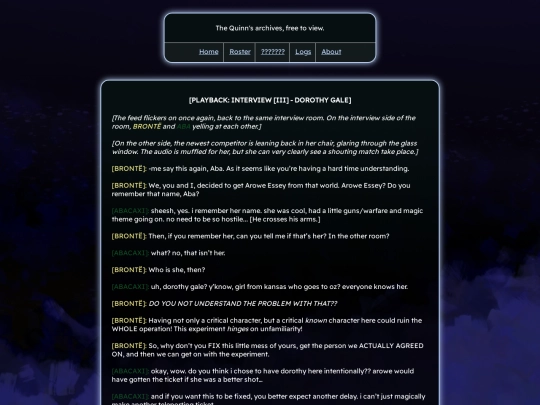 logs/dorothy-interview screenshot
