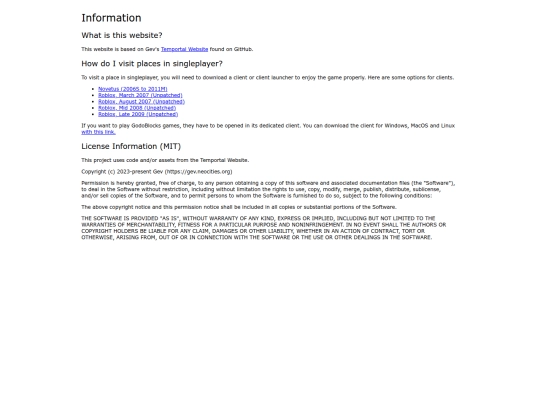 info screenshot