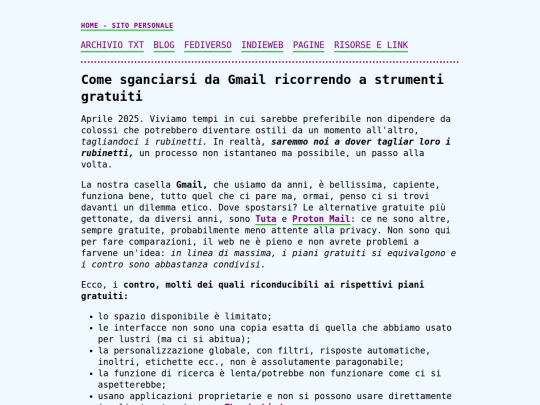 blog/come-sganciarsi-da-gmail screenshot