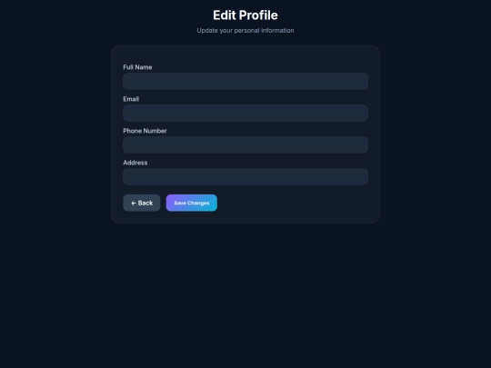 project/edit-profile screenshot