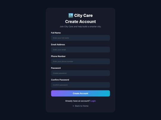 project/register screenshot