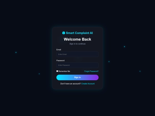 smart complaint AI/login screenshot