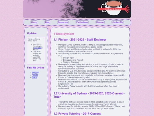 Resume screenshot