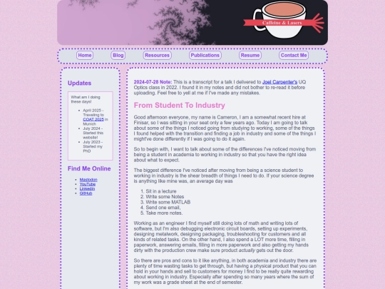 blogs/fromStudentToIndustry screenshot