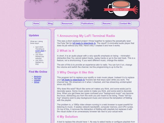 blogs/lofiRadio screenshot