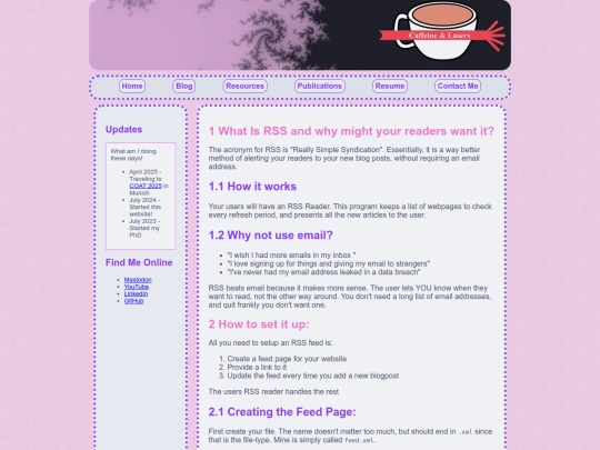 blogs/rss screenshot