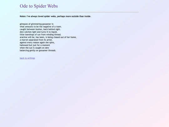 writings/poetry/spiderwebsode screenshot