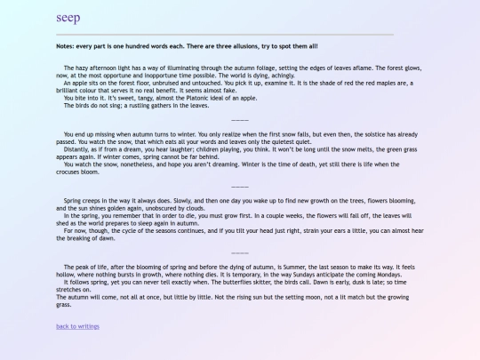 writings/prose/seep screenshot