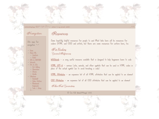 links/resources screenshot
