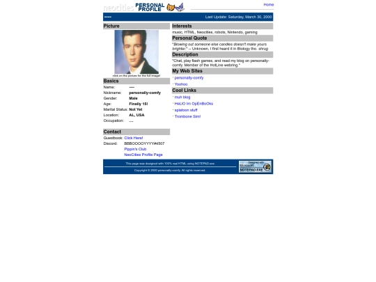 fakeprofile screenshot