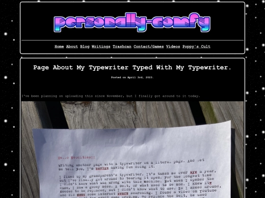 writings/typewriter screenshot