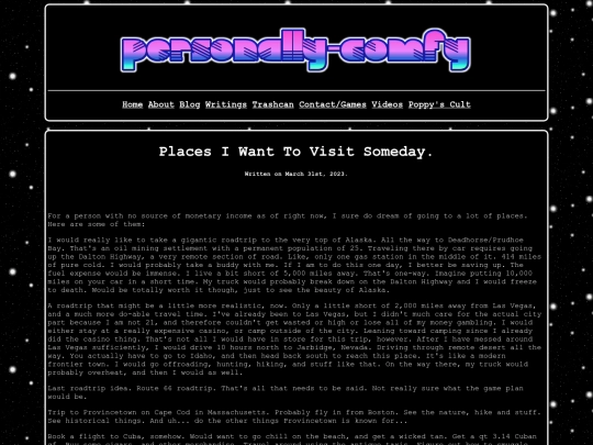 writings/vacay screenshot