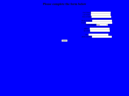 form screenshot