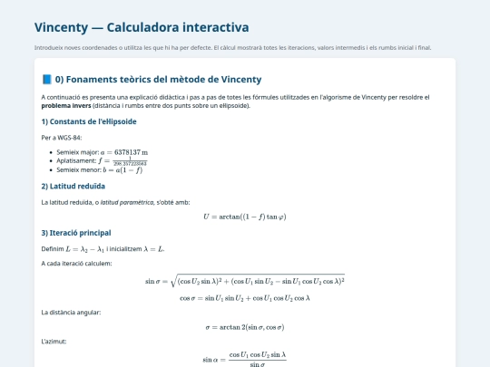 000NAUTICA/vincenty/calculadora/explicacions screenshot