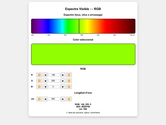 espectrofotometre screenshot