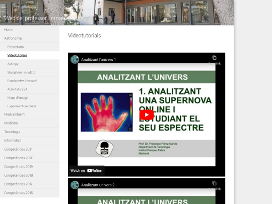 webantiga/xtec.cat/_fperez5/videotutorials screenshot