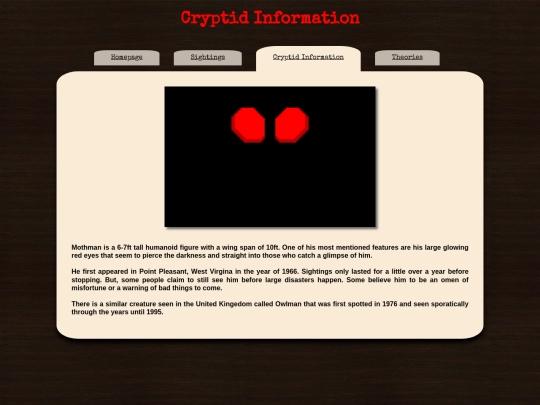 cryptidinformation screenshot