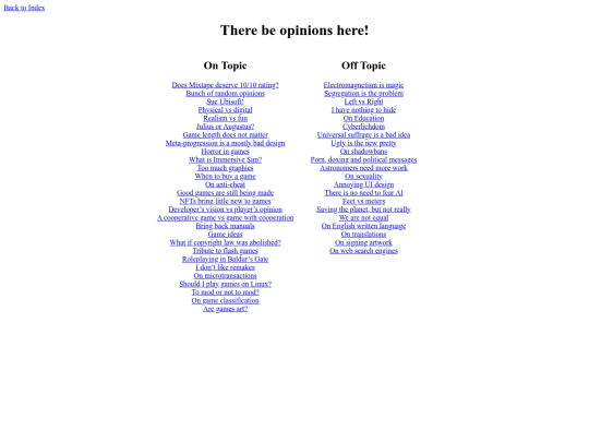 opinions screenshot