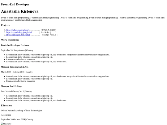 resume-project screenshot