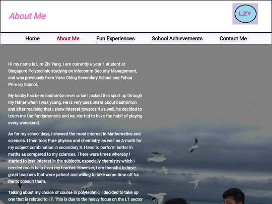 aboutMe screenshot