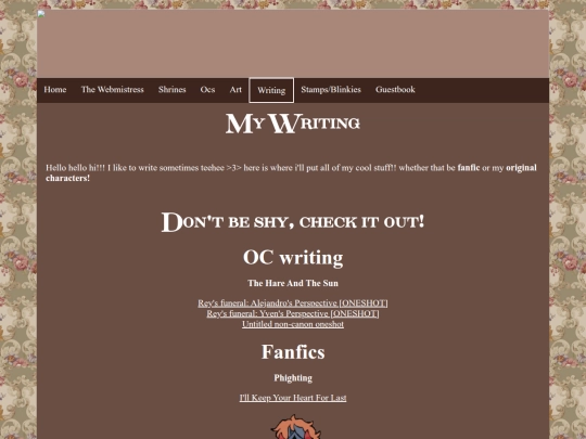 writing screenshot
