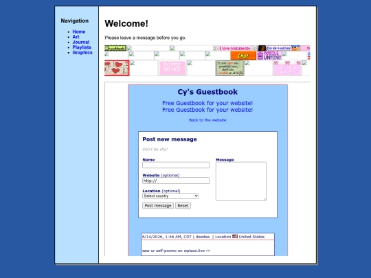 Guestbook screenshot