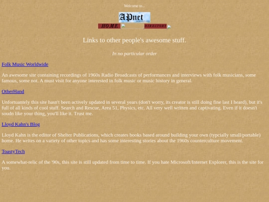 links screenshot