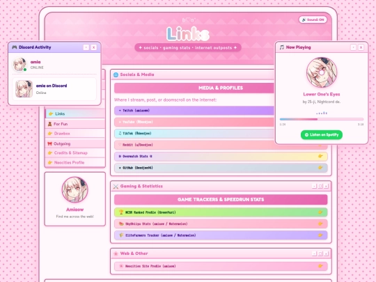 links screenshot