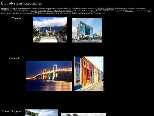 Ciudades más importantes screenshot