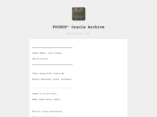 2025-04-22-Hexagram-35-Progress-䷢ screenshot