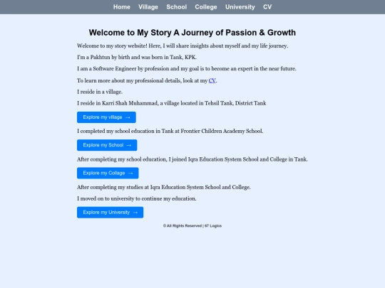 2025.02.6/My Story Website improve-CV/Home screenshot