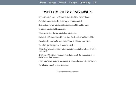 2025.02.6/My Story Website improve-CV/University screenshot