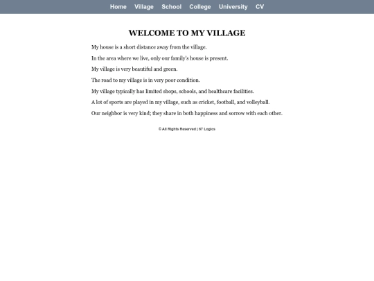 2025.02.6/My Story Website improve-CV/Village screenshot