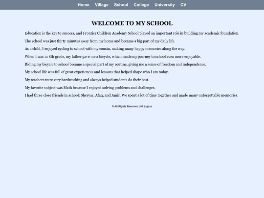 2025.02.9/My Story Website all Points Clear /School screenshot