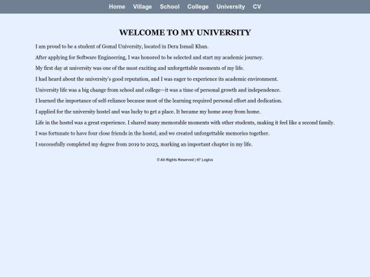 2025.02.9/My Story Website all Points Clear /University screenshot