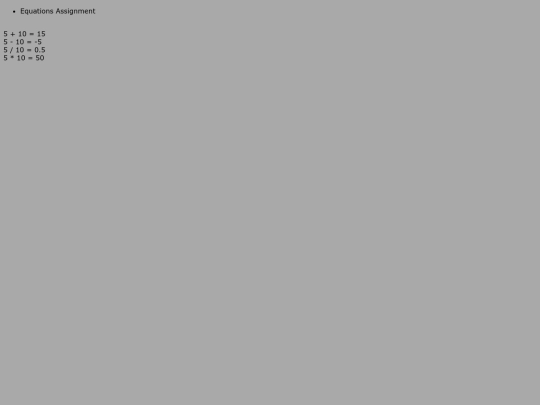 equations_assignment screenshot