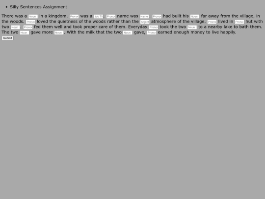sillysentences_assignment screenshot