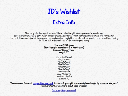 info screenshot