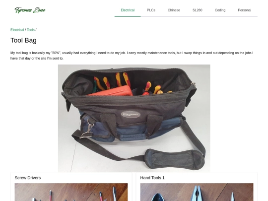 Electrical/Tools/toolbag screenshot